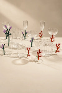 Secret Garden Botanical-Stem Borosilicate Glassware