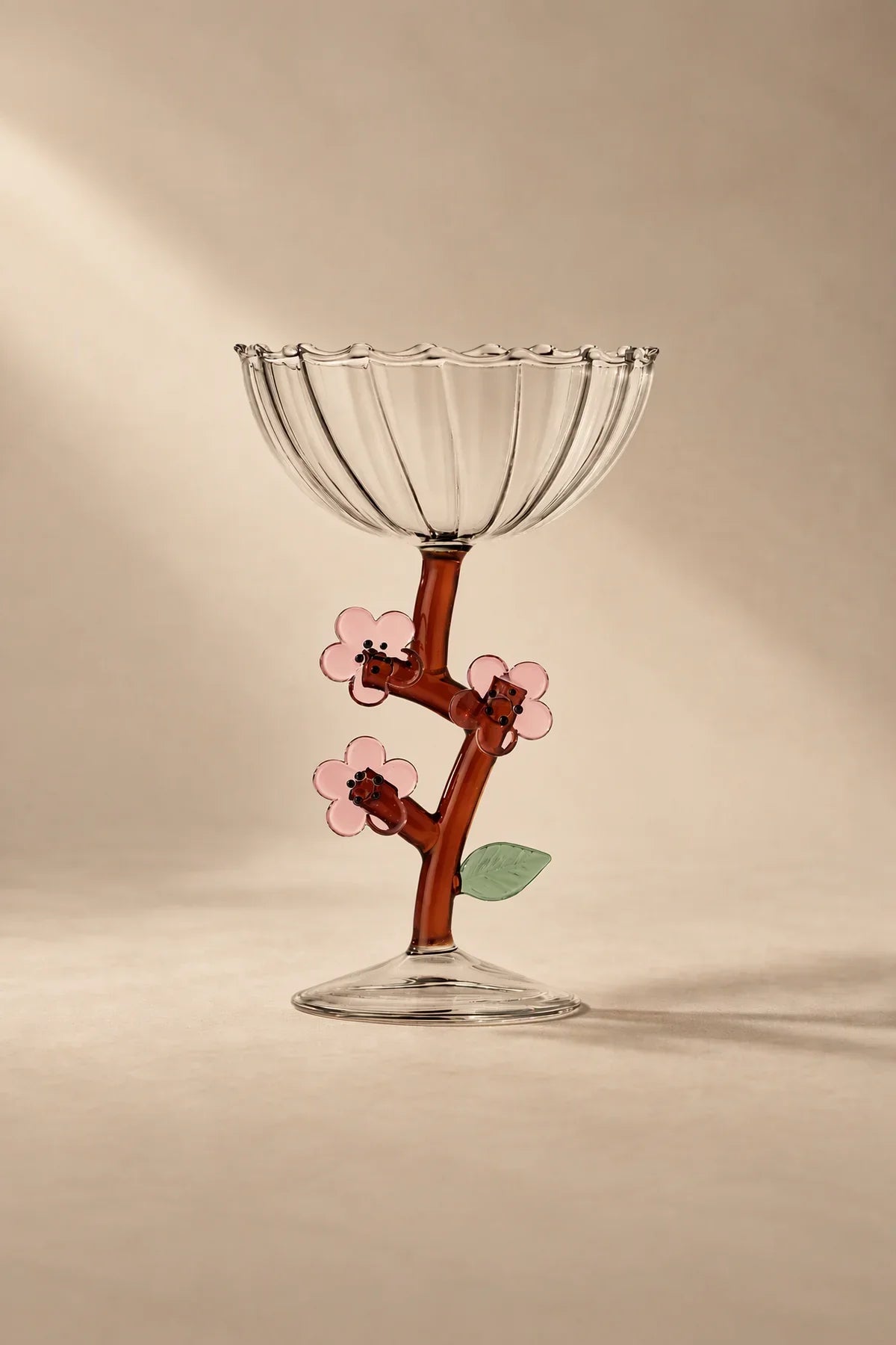 Wildflower Meadow Clear and Green Borosilicate Glass Drinkware