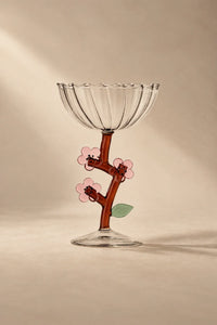 Wildflower Meadow Clear and Green Borosilicate Glass Drinkware