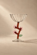 Wildflower Meadow Clear and Green Borosilicate Glass Drinkware