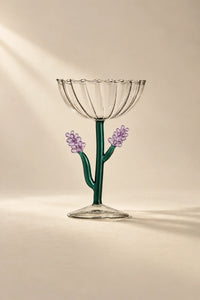 Wildflower Meadow Clear and Green Borosilicate Glass Drinkware