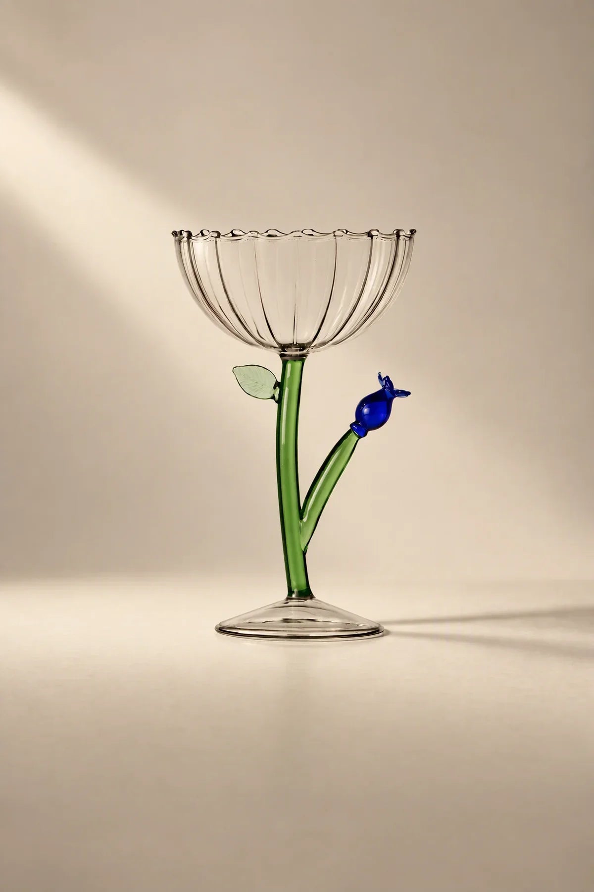 Wildflower Meadow Clear and Green Borosilicate Glass Drinkware