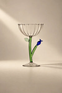 Wildflower Meadow Clear and Green Borosilicate Glass Drinkware
