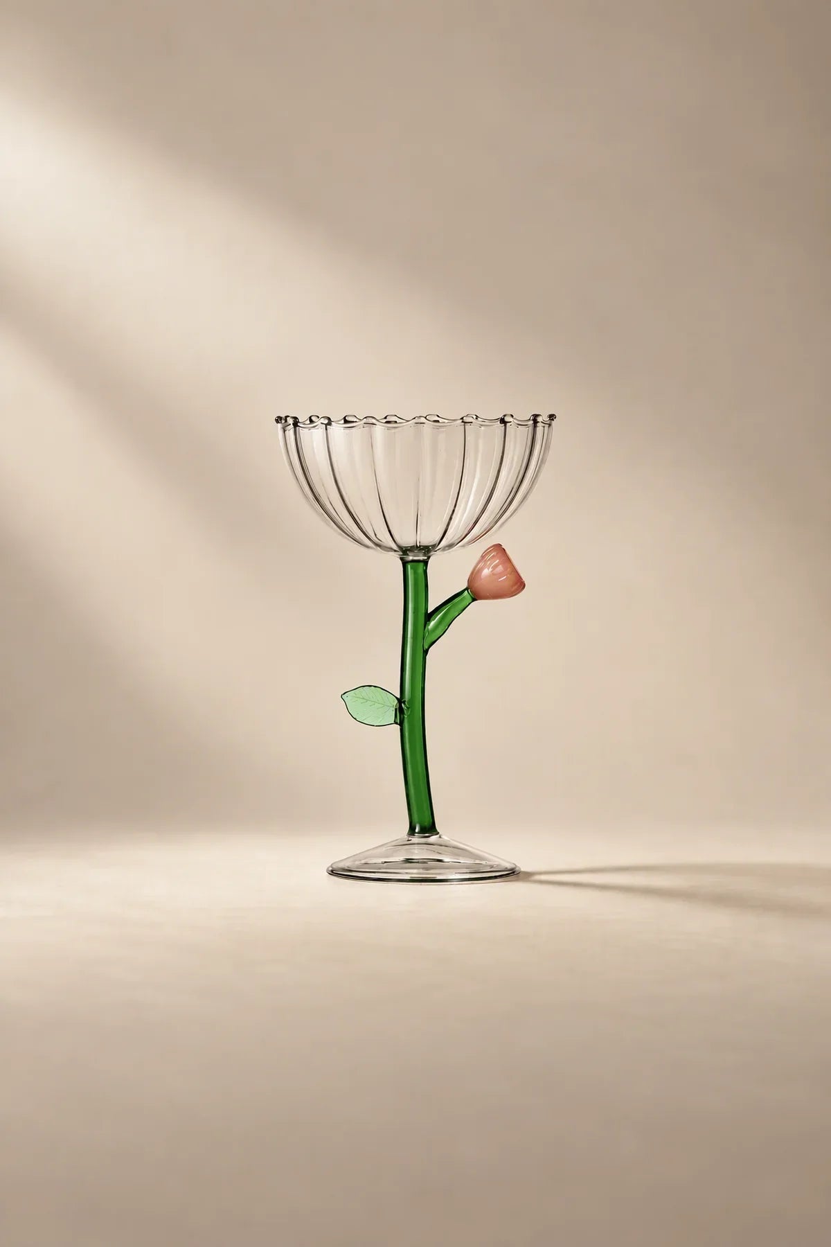 Wildflower Meadow Clear and Green Borosilicate Glass Drinkware