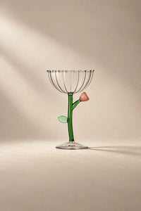 Wildflower Meadow Clear and Green Borosilicate Glass Drinkware
