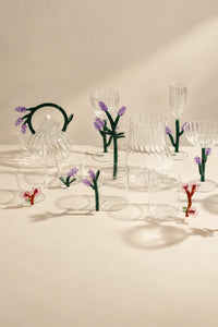 Garden Border Clear Glass Teapot