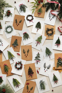 Evergreen Miniature Kraft & White Cardstock Greeting Card