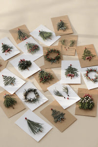 Evergreen Miniature Kraft & White Cardstock Greeting Card