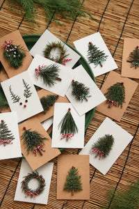 Evergreen Miniature Kraft & White Cardstock Greeting Card
