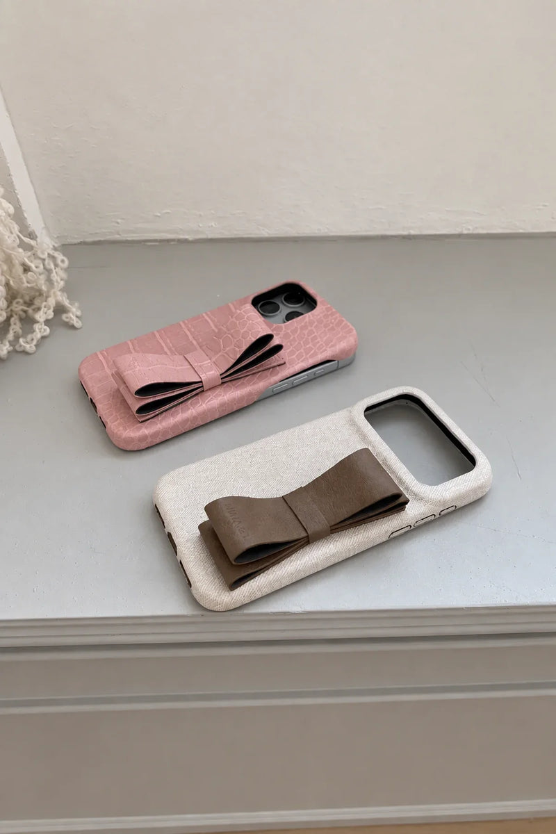Gift Wrapped Pink Crocodile-Look Phone Case