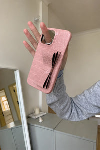 Gift Wrapped Pink Crocodile-Look Phone Case