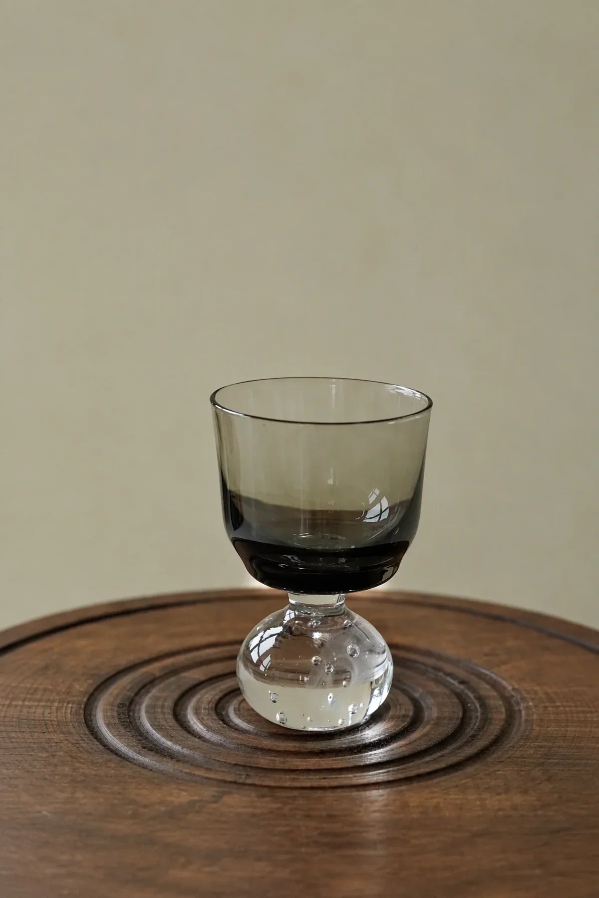 Floating Bubble Smoke Green Glass Goblet