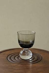 Floating Bubble Smoke Green Glass Goblet