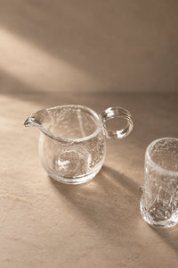 Rain Study Clear Glass Pitcher and Cup Set