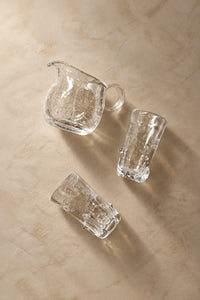 Rain Study Clear Glass Pitcher and Cup Set