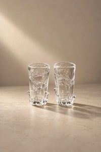 Rain Study Clear Glass Pitcher and Cup Set