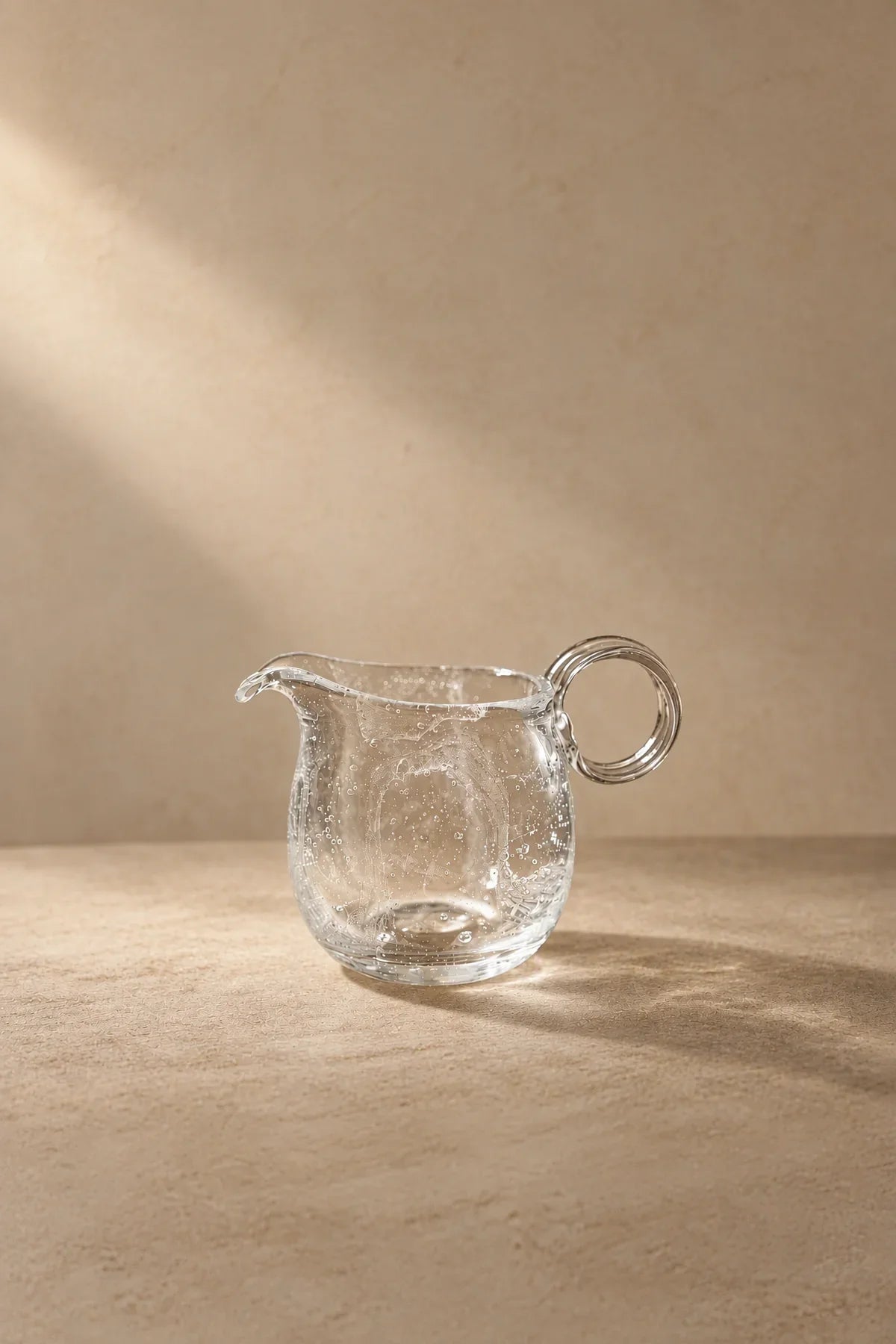 Rain Study Clear Glass Pitcher and Cup Set