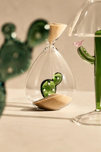 Desert Bloom Green Glass Candle Holder