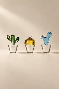 Desert Bloom Green Glass Candle Holder