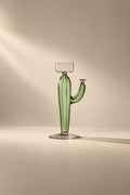 Desert Bloom Green Glass Candle Holder