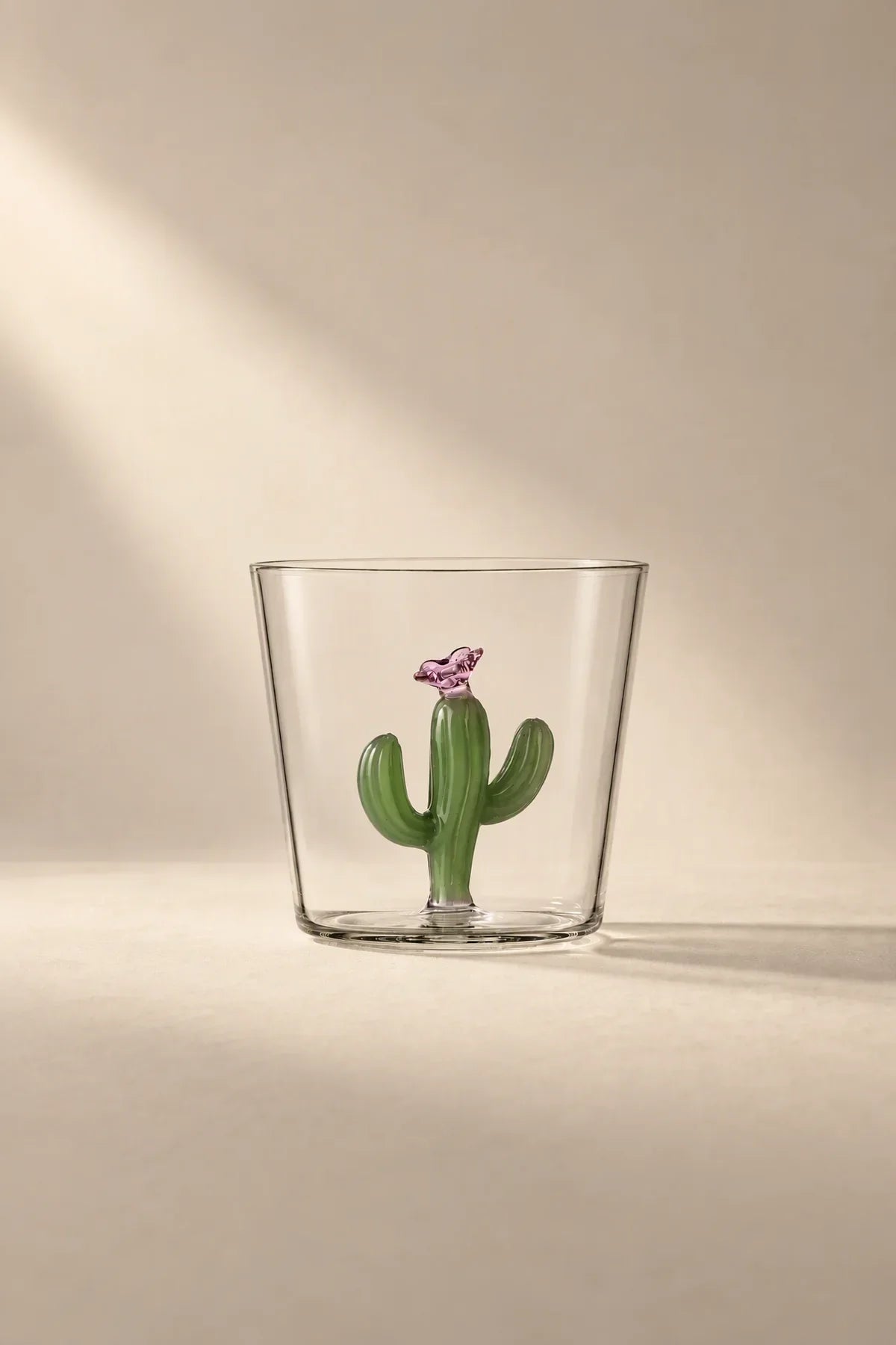 Desert Bloom Clear and Green Glass Glassware Collection
