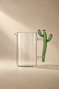 Desert Bloom Clear and Green Glass Glassware Collection