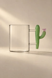 Desert Bloom Clear and Green Glass Glassware Collection