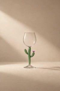 Desert Bloom Clear and Green Glass Glassware Collection