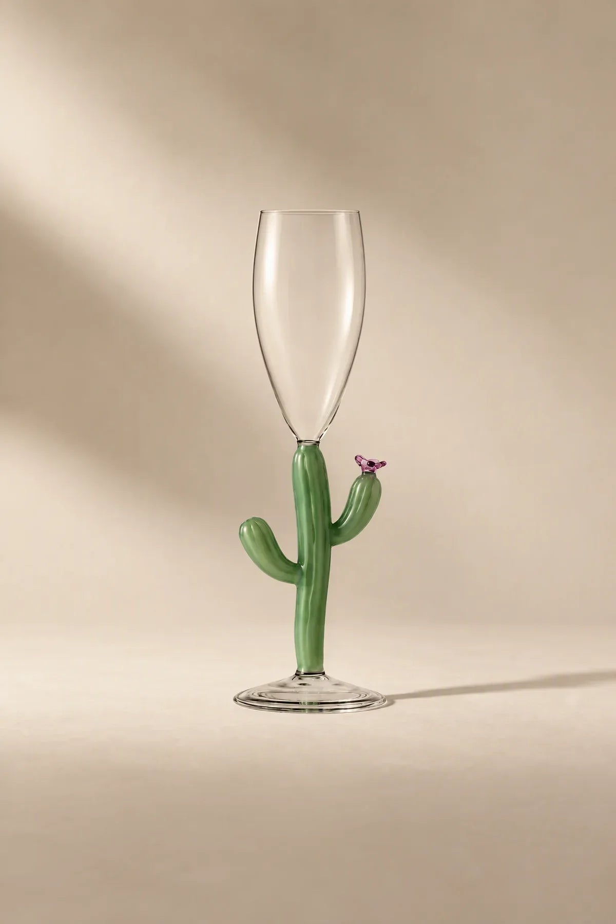 Desert Bloom Clear and Green Glass Glassware Collection