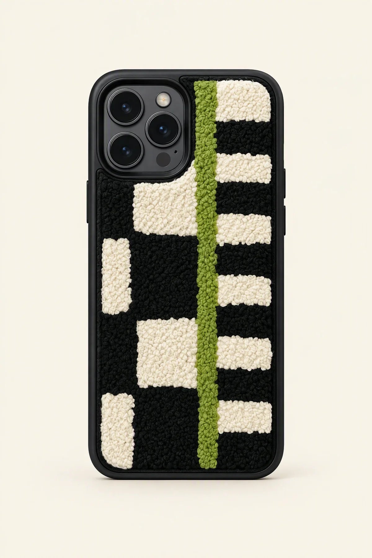 Soft Circuit Green & Monochrome Tufted Phone Case