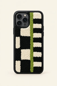 Soft Circuit Green & Monochrome Tufted Phone Case