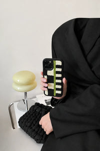 Soft Circuit Green & Monochrome Tufted Phone Case