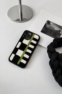 Soft Circuit Green & Monochrome Tufted Phone Case