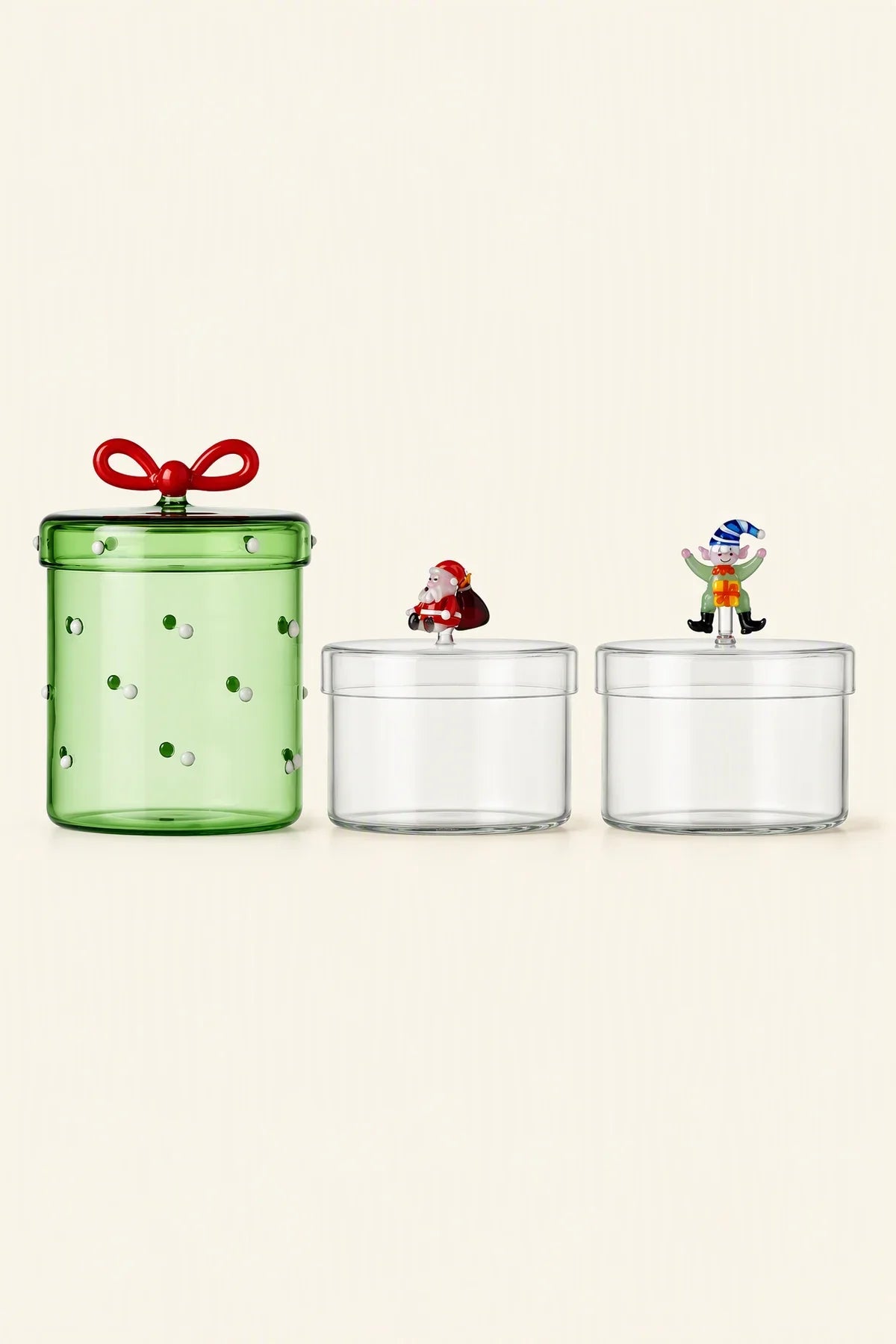 Christmas Tales Clear Glass Storage Vessel