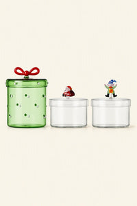 Christmas Tales Clear Glass Storage Vessel