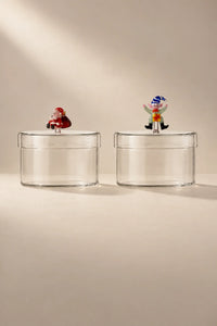 Christmas Tales Clear Glass Storage Vessel