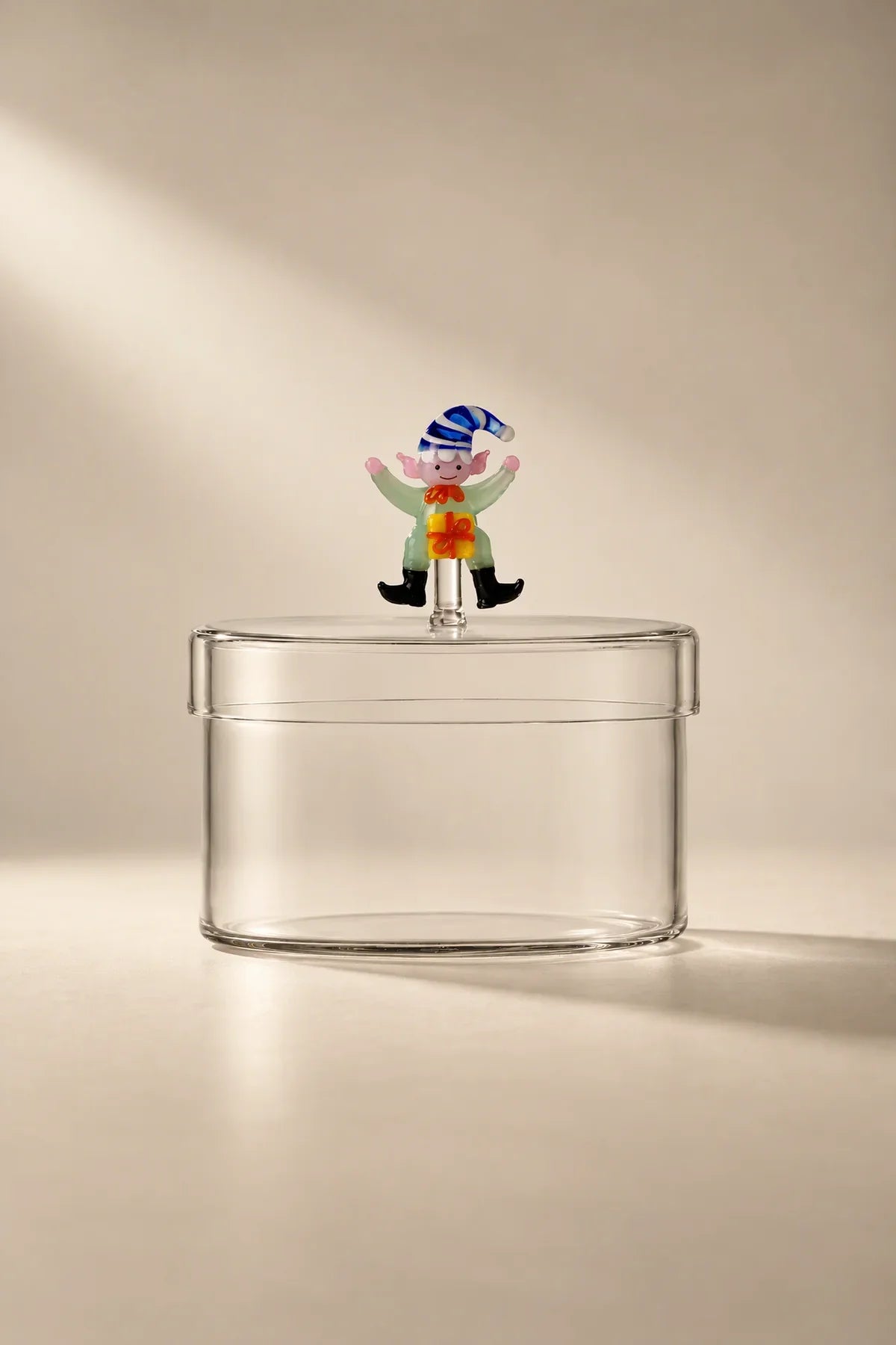 Christmas Tales Clear Glass Storage Vessel