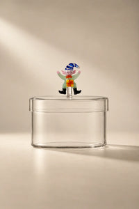 Christmas Tales Clear Glass Storage Vessel