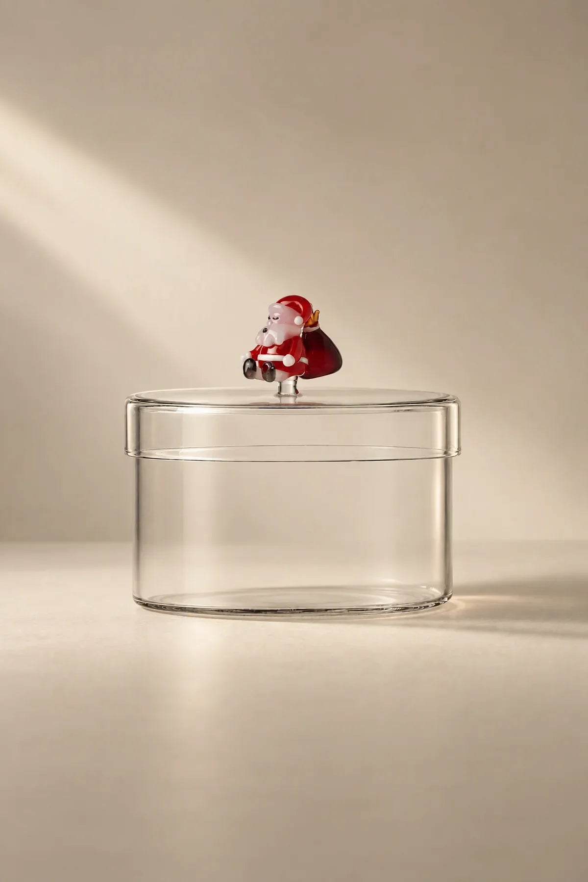 Christmas Tales Clear Glass Storage Vessel