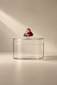 Christmas Tales Clear Glass Storage Vessel