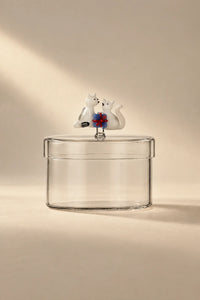 Christmas Tales Clear Glass Storage Vessel