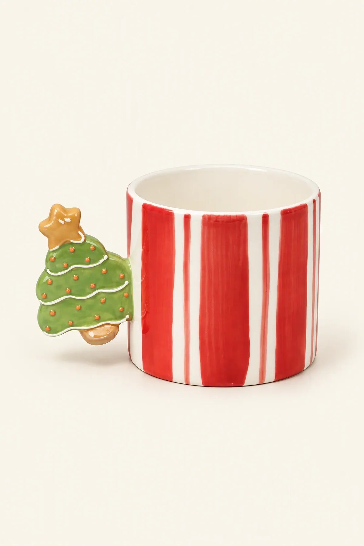 Holiday Parade Red Striped Ceramic Mug