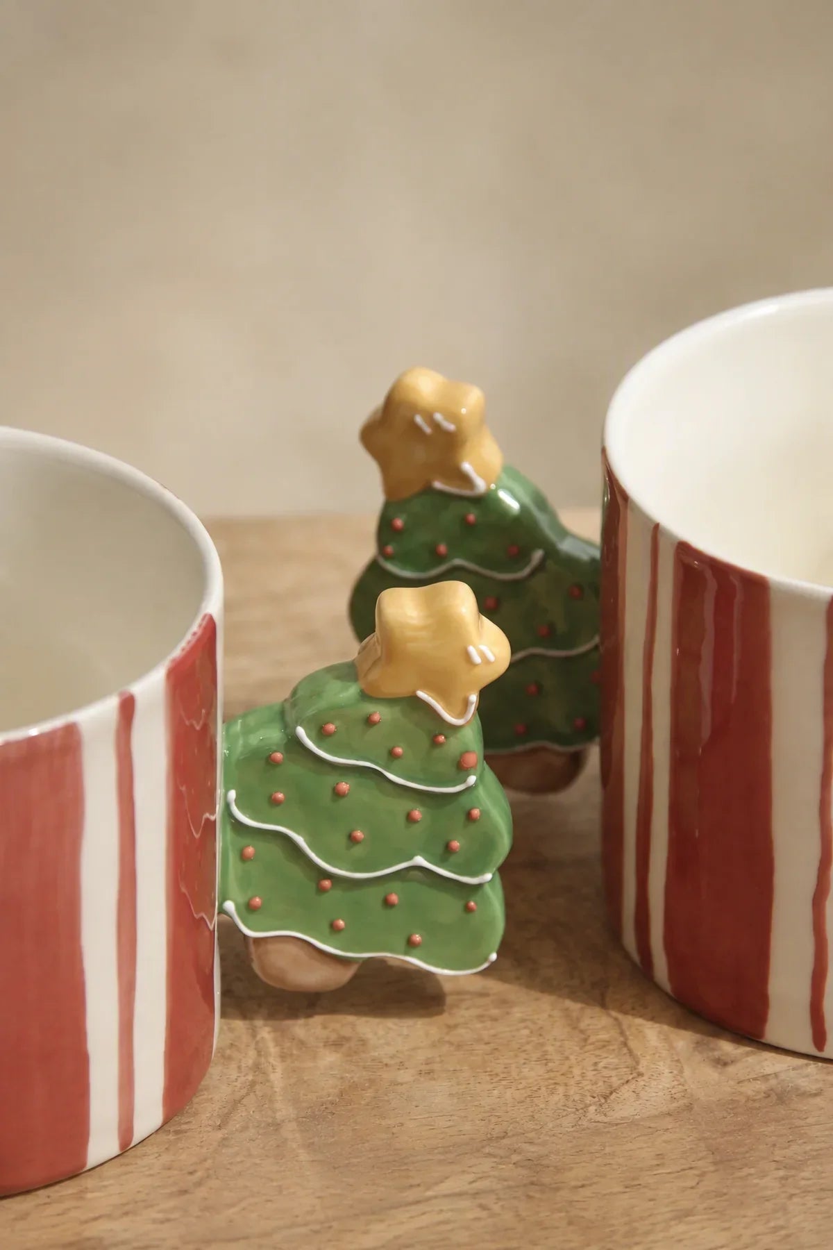 Holiday Parade Red Striped Ceramic Mug
