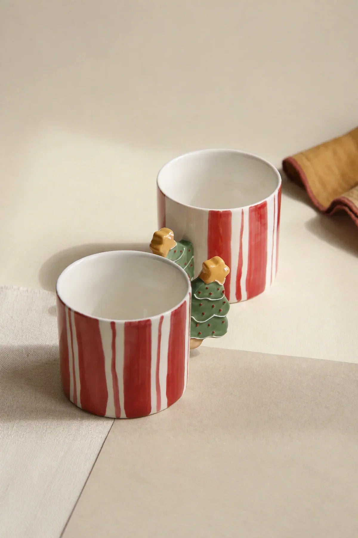 Holiday Parade Red Striped Ceramic Mug