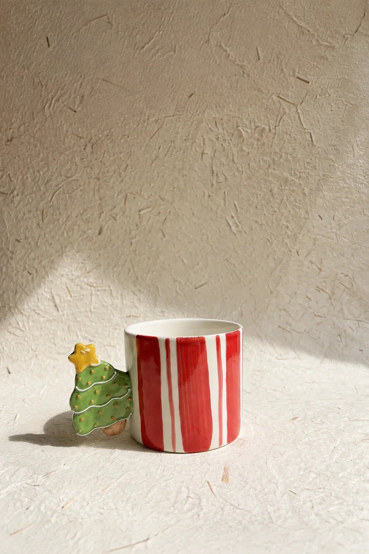 Holiday Parade Red Striped Ceramic Mug