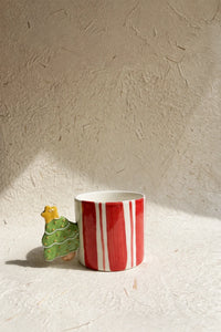 Holiday Parade Red Striped Ceramic Mug