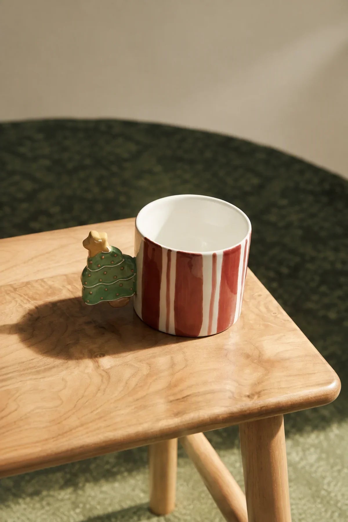 Holiday Parade Red Striped Ceramic Mug