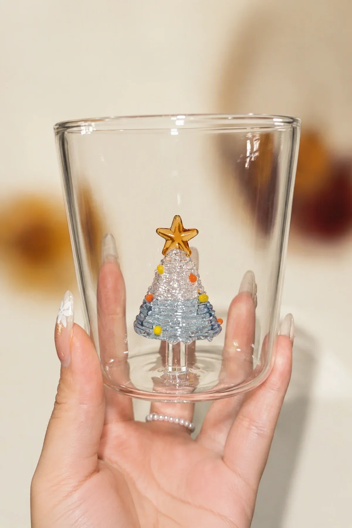 Winter Gala Clear Glass Cup