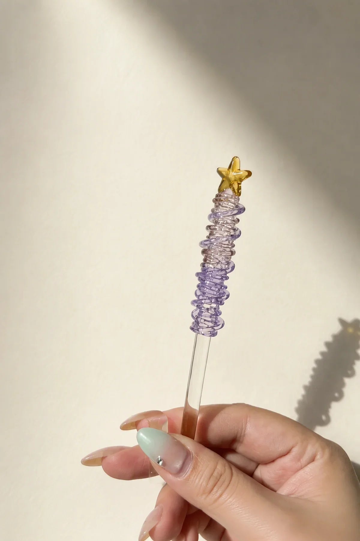 Winter Gala Clear Glass Coffee Stirrer