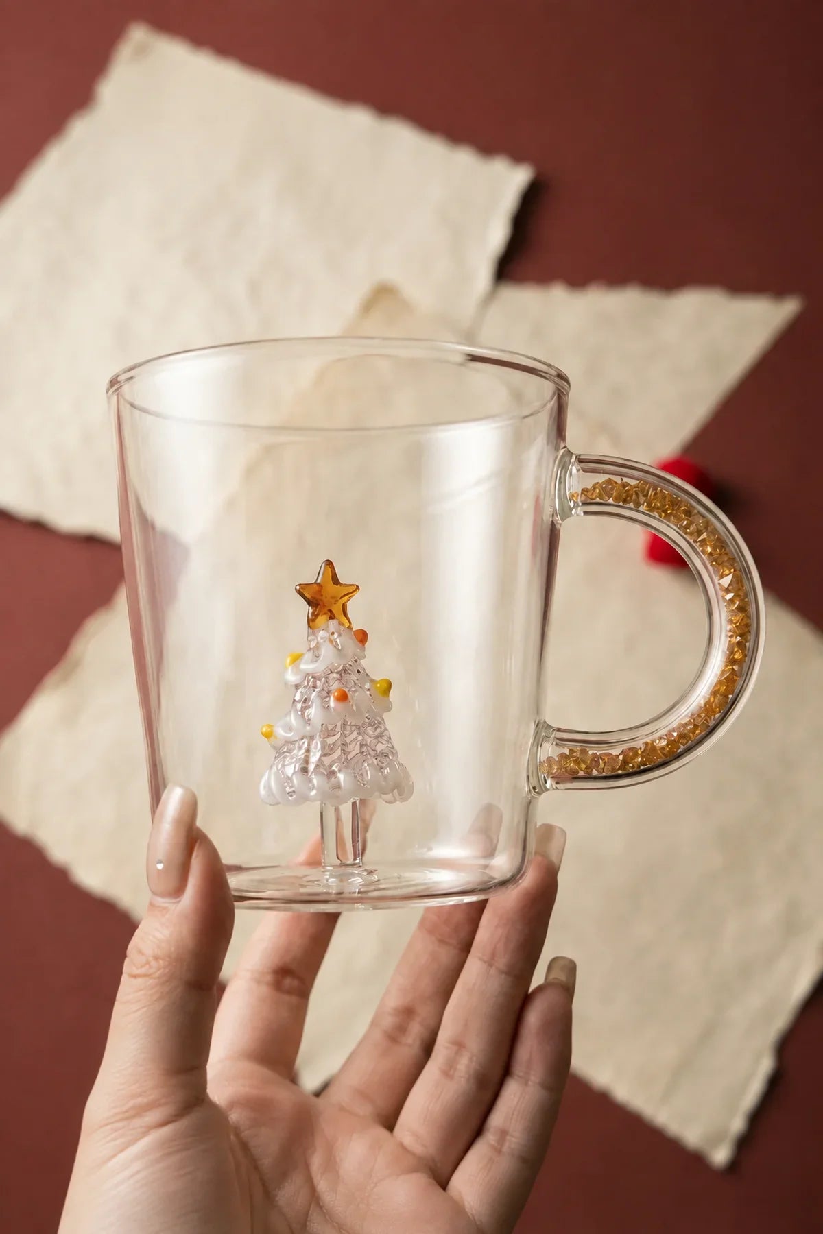 Winter Gala Clear Glass Mug
